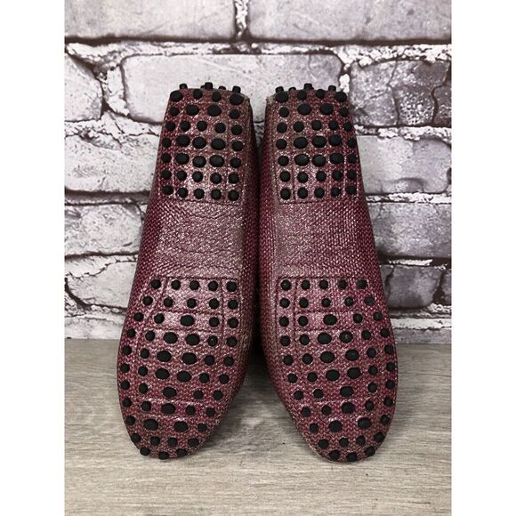 TODS Pink Metallic Leather Moccasins Driver Loafers Flats Women Sz 35.5EU/5M US - Picture 14 of 16